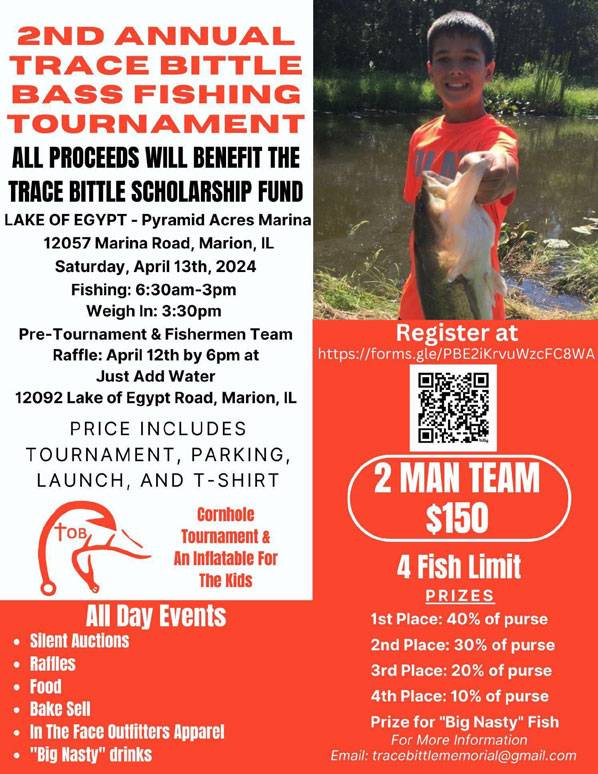 Trace Bittle Scholarship fund fishing tournament flyer