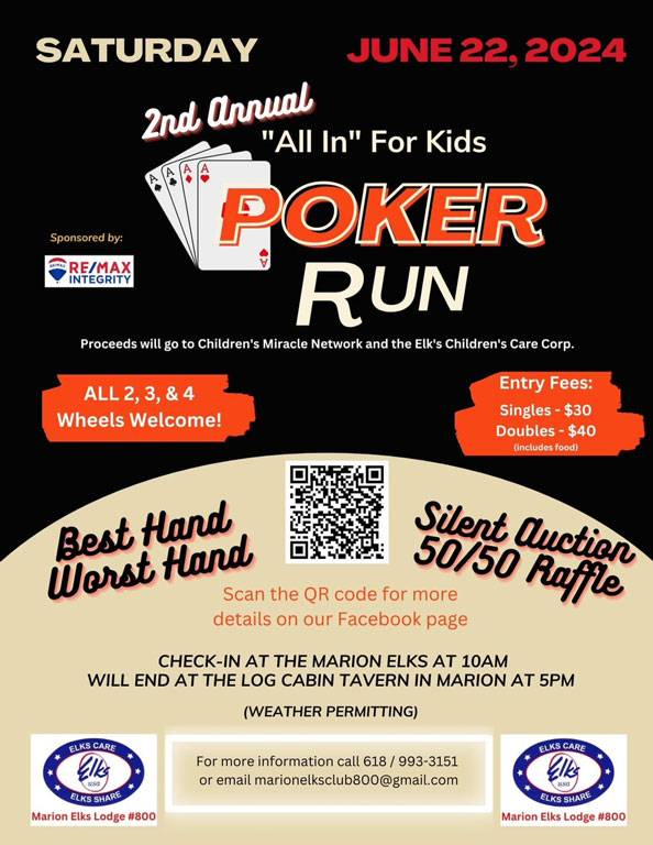 Poker run for the kids flyer